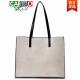 CARTELO Genuine Leather Large Capacity Bag Women's Bag 2021 New Trendy Versatile Soft Leather Handbag Casual Commuting Shoulder Tote Bag Gray White and Black