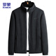 ROMON jacket men's autumn business casual large size warm fleece jacket soft polar fleece jacket men CS88 black XL