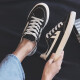 Huili men's shoes thin canvas shoes men's spring new trendy versatile casual sneakers low top breathable student shoes black 42