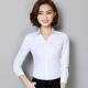 JOYOFJOY Jingdong Women's Spring Korean Fashion Versatile Solid Color Business Wear Long Sleeve Shirt Women's Trendy JWDM198235 White M