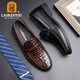 Alter Mann des Mannes (Laorentou) Lederschuhe Herrenzehenschicht Cowide Britisch gedruckte Business Formale Schuhe Fahren Hochzeitsschuhe Arbeit Lederschuhe Boss La13118 Black 43