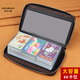 Oufan Kati Large Capacity Card Holder Men's Genuine Leather Card Holder Women's Business Card Holder Bank Card Card Holder Multi-Card Slot Storage Bag Document Bag Black