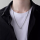 Qi Xiaomi titanium steel necklace men's trendy light luxury high-end clavicle chain handsome hip-hop small waist pendant internet celebrity sweater chain pendant small waist necklace