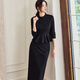 Roeyshouse LOI Temperament Temperament Black Treetted For Women Spring New Fashion Top Jirt Twip Two-Piece Set 10975 Black L
