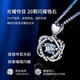 MZMZ Platinum Necklace Women's Beating Heart Jewelry PT950 Platinum Birthday Chinese Valentine's Day Gift for Girlfriend Free Engraving Light Luxury Style - Platinum Necklace + Ocean Heart Topaz