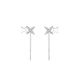 Lnieer999 pure silver star ear wire ear piercing earrings light luxury niche earrings for women 2025 new high-end silver earrings 999 pure silver star ear wire pair