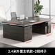 Boxen Boss Desk Double Desk Face to Face Combination Financial Desk Staff Desk Employee Desk Opposite Two Computer Desk 1.6 Meter Double Black Oak