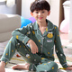 Jianfang Fat Boy Pyjamas Medium Large Children 12-15 Jahre alte lange Hosen Herbst und Winter Baumwolle Langarm Cartoon Boy Set 11165# gelber Hund XL Medium Kinder Version 170/120Jin [Jin gleich 0,5 kg]
