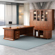 Zhongwei (ZHONGWEI) boss desk office desk painted ash wood veneer executive desk office furniture executive desk 1.8 meters including cabinet