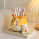 Yishangmei birthday gifts for women desktop ornaments Good luck pen holder Large Teacher's Day souvenirs work station decoration Sakura cat yellow pen holder (window gift bag)
