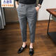 
Jessons trousers men's business casual pants spring and autumn slim-fitting small feet suit pants men's striped cropped pants trendy brand trousers K699 dark gray-cropped pants (regular style) 34 (2.7 feet)