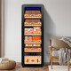 CIGARLOONG 78HC cigar cabinet with constant temperature and humidity, cedar wood shelf, naked maintenance, creative European curved design, air-cooled cigar cabinet, constant temperature and humidity control, cigar cultivation, household cigar humidifier, 78HC black cedar wood shelf + curved + constant temperature and humidity cigar cabinet