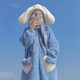 Shiliao (shiliao) lindo pijama de terciopelo de coral para mujeres en invierno camisón más terciopelo engrosado engrosado estudiante de calentamiento grueso lindo terciopelo de coral yugui perro camisón de una talla [adecuada para 80-160Jin [Jin equivale a 0.5 kg]]]