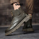 Jeep men's shoes for winter 2024 new Martin boots non-slip wear-resistant work boots versatile and fashionable high-top combat boots for men Khaki 41