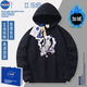 
NASA ABOUT official trendy brand co-branded One Piece animation cos pain clothes with hat sweatshirt long sleeves plus velvet men and women autumn and winter Luffy white (model)-N1391- Regular S