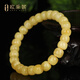 OUCERNY Beeswax Bracelet Natural Amber Raw Stone Barrel Bead Bracelet Unoptimized Single Circle Straight-cut Abacus Beads Gift for Men and Women