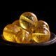 Caihe raw mineral beeswax gold amber carved heart sutra round beads top beads Buddha beads accessories jewelry diameter 9-10mm single