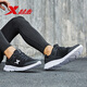 Xtep men's shoes, sports shoes, men's spring and summer comfortable wear-resistant mesh shoes, breathable and lightweight running shoes, men's black and white-825 41