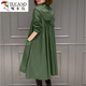 Woodpecker Korean Style Casual Long Jacket Versatile Top Spring and Autumn New 2024 Mid-Length Women's Windbreaker Coat Lined Khaki XL 120-135Jin Jin equals 0.5 kg
