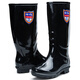 Warrior rain boots women's fashionable high tube rain boots waterproof and non-slip outdoor labor protection rain boots rubber shoes HXL863 black 36