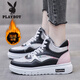 Playboy (PLAYBOY) women's shoes winter warm shoes women's plus velvet cotton shoes women's mid-high top sneakers women's sneakers women's 1539 pink 35