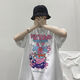 7-quarter sleeve T-shirt men ins trendy brand Hong Kong style couple loose clothes half-sleeved trend summer oversize national trend T-shirt SN1156 695 orange red S [collect priority delivery]