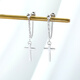 Cai Leiya S925 Silver Cross Earrings Men's Trendy Brand Punk Style Single Earrings Girls' Temperament Earrings to Support Ear Holes Earrings Cross Tassel Earrings Single 925 Silver