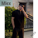 
MLEX black half zipper shoulder pad. T-shirt men's summer cuffs short sleeves showing muscles and fitness half sleeves Henry shirt black XL