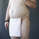 Men's Japanese-style six-foot-ghost-kong crotch-cloth underwear, fat bear pure cotton thong and style kimono six-foot-trousers, white, one-size, one-size, fat and thin, can be worn 280 cm long