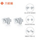 Liuguifu Jewelry Platinum Earrings Women's PT950 Earrings Heart Lucky Flower Sparkling Earrings Birthday Gift 1.95g
