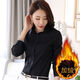 Siren Lunsa thickened warm long-sleeved white shirt women's professional wear student shirt top formal hotel slim work clothes white (plus velvet) XL (110-120Jin Jin equals 0.5 kg)