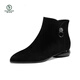 Woodpecker women's shoes women's genuine leather Martin boots women's 2025 new autumn and winter short boots women's boots plus velvet snow boots women's black plus velvet 35 standard size