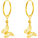 Saturday blessing 18K gold earrings butterfly colored gold earrings birthday gift for women C0913948 pair