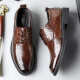 Cartelo British Hand-Hand Head Saper Cow Whide Hombres Menores Empresas zapatos de cuero casual de cuero para hombres Zapatos de boda de tintorización de color 9735 marrón 38
