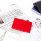 Deli (deli) printing platform seal financial quick dry printing platform clay box circular printing oil press hand seal oil square printing platform enterprise contract stamp supplement ink 9864 red/square quick dry transparent continuous cover