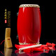12 14 15cm cowhide waist drum adult waist drum Yangge Ansai waist drum kindergarten children's waist drum instrument 15CM+ drum stick + strap + square scarf + 4 meters red silk