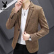 Playboy Suit Men's Corduroy Small Suit Men's Korean Casual Top Autumn and Winter Slim Jacket 2183 Khaki M 90-110Jin Jin is equal to 0.5 kg