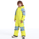 GsouSNOW children's ski suit one-piece girls suit professional splicing waterproof thickened warm veneer boys snow suit snow pants yellow (same style for men and women) 160