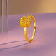 Mengjinyuan gold ring, pure gold, brushed sugar cube, flashing opening, adjustable, birthday gift for girlfriend