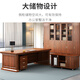 Zhongwei (ZHONGWEI) boss desk office desk painted ash wood veneer executive desk office furniture executive desk 1.8 meters including cabinet