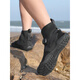 Tibetan beauty era beach shoes, reef rowing shoes, diving boots, high waist, anti-cut, non-slip, snorkeling, swimming, wading and river fishing shoes, black 42