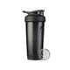Blender Bottle Shaking Cup Sports Fitness Water Cup Men's and Girls' Protein Powder Blending Cup Large Capacity Plastic Cup High Temperature Resistant Tritan Material Dark Black 800ml