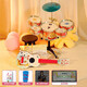 Jiao Yun Kinder Ukulele Little Gitarre Boy Girl Kinder Kinder Musiktikspielzeug spielbares Spielzeug Geburtstagsgeschenk Forest Hirsch-Lilien-Pink + Tierparadise Regal