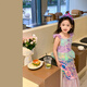 G.DUCKKIDS children's clothing girls skirt summer 2024 new children's mermaid princess skirt sequined fashionable birthday dress skirt purple 120 suitable for 110-120cm age 6-7 years old