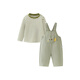 Mini Bala overalls two-piece set for boys and girls, cotton soft and stylish fashion T-shirt knitted earth gray green 40924 110