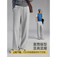 Cloud Life [0 sense of drooping pants] Solona straight-lid flesh elastic waist sports casual pants 2025 autumn K9853 flower gray S