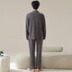 Langsha pajamas men's pure cotton 7A antibacterial mite removal spring and autumn long-sleeved cardigan set loose simple men's home clothes