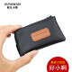 Ovankati ultra-thin men's small coin purse genuine leather short women's wallet coin bag card bag car key bag key bag card holder black