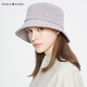 Maria Gucci (MARJA KURKI) warm wool hat for women in winter, basic hat, flat top fashionable casual hat, gray camel