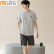 
Modal ice silk pajamas men in summer round neck short sleeve casual teenager men can wear home clothes suits outside 09M15606 XL 120-140Jin [Jin equals 0.5 kg]